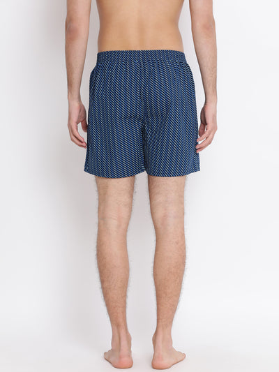 Navy Blue Printed Boxer - Men Boxers