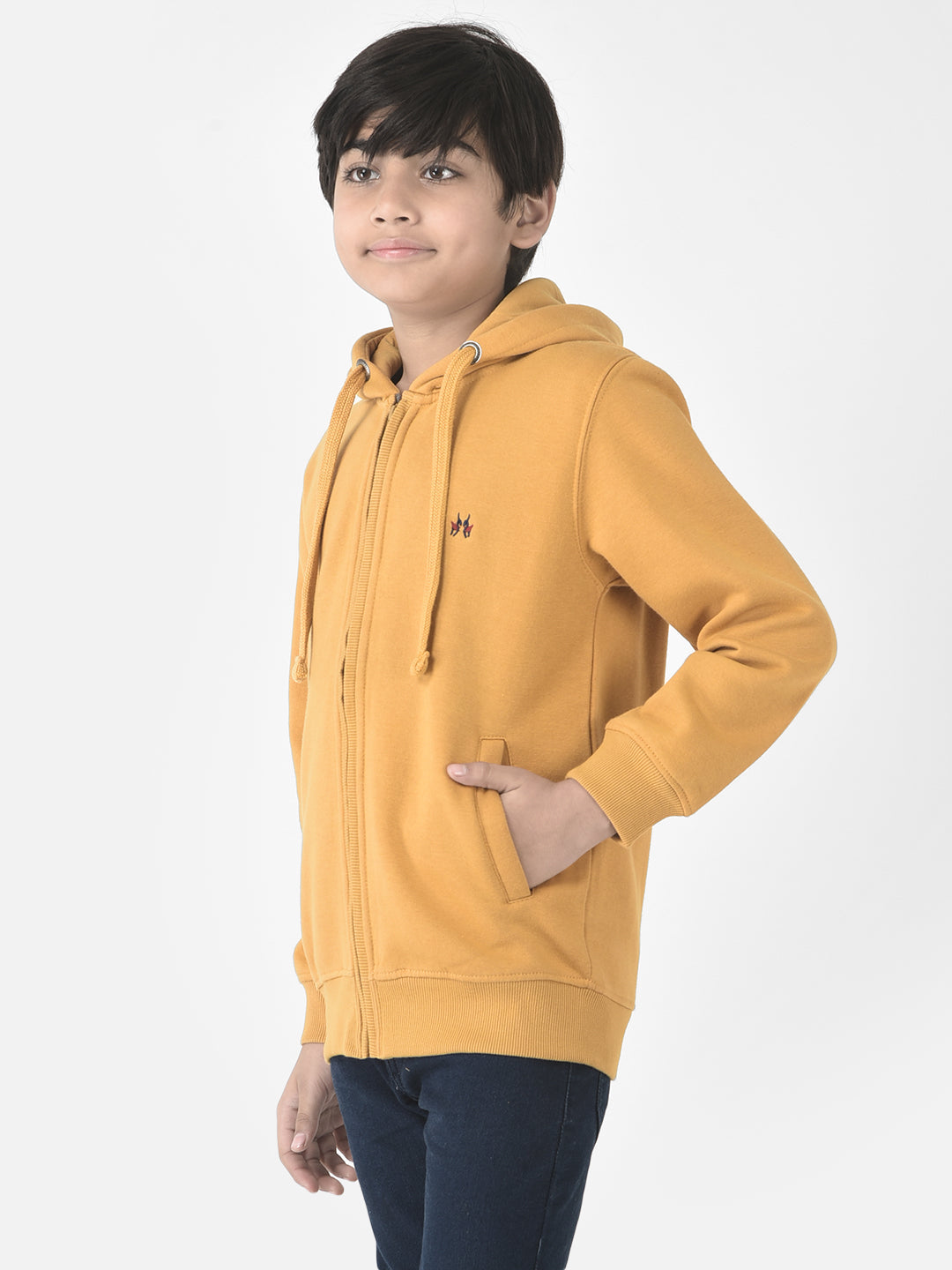  Mustard Yellow Zipper Sweatshirt 