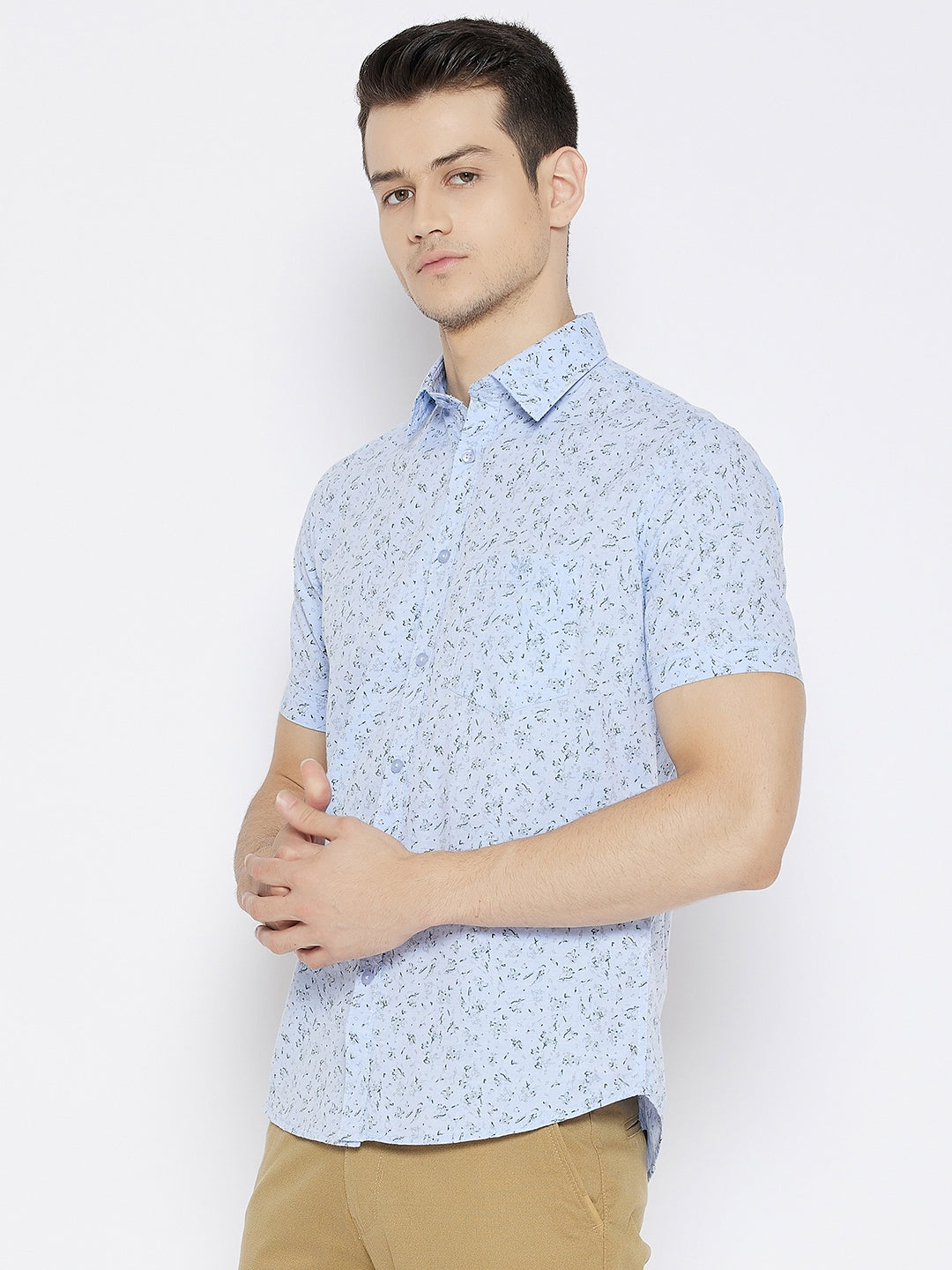 Blue Printed Slim Fit shirt - Men Shirts