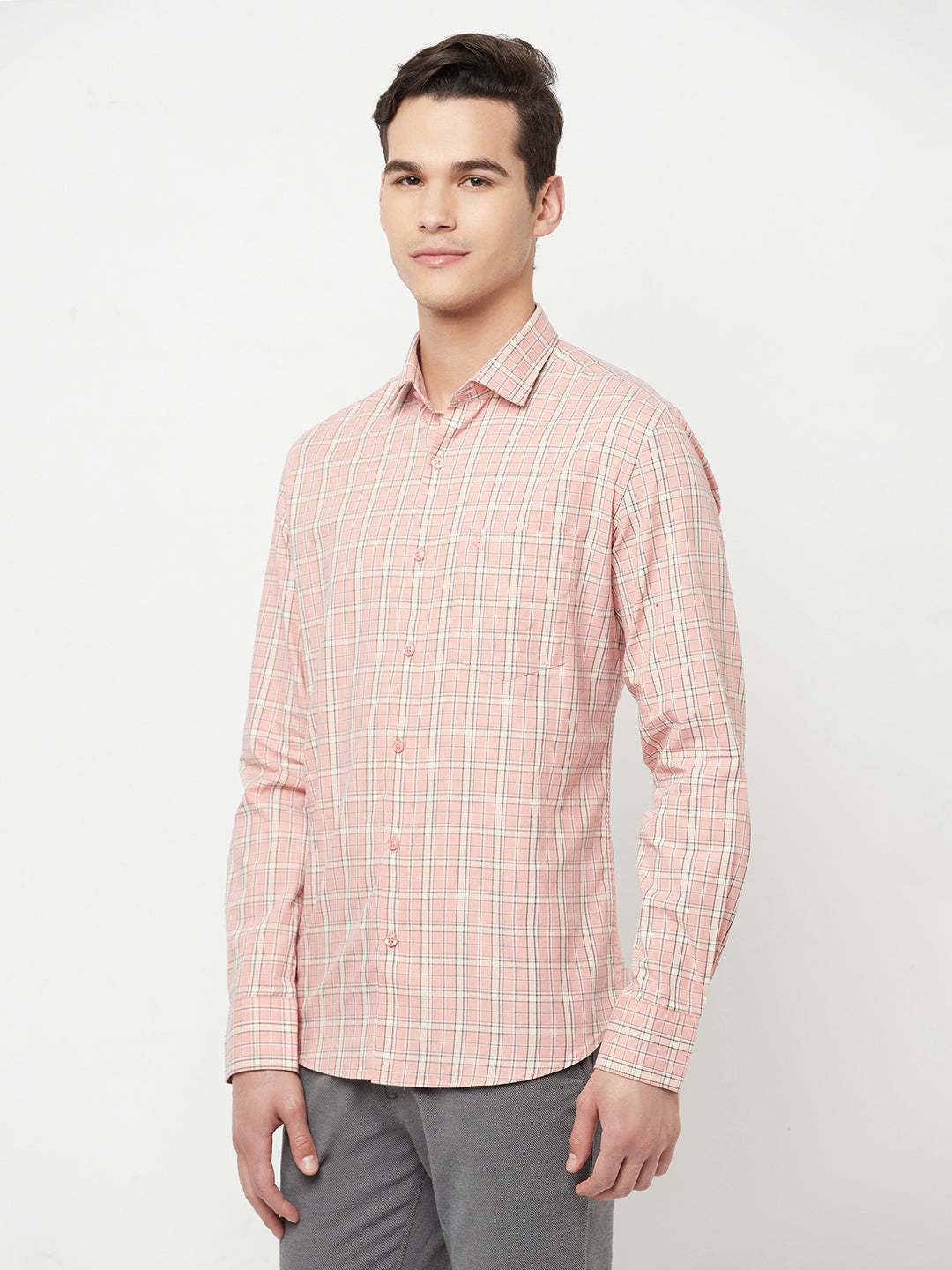 Pink Checked Shirt - Men Shirts