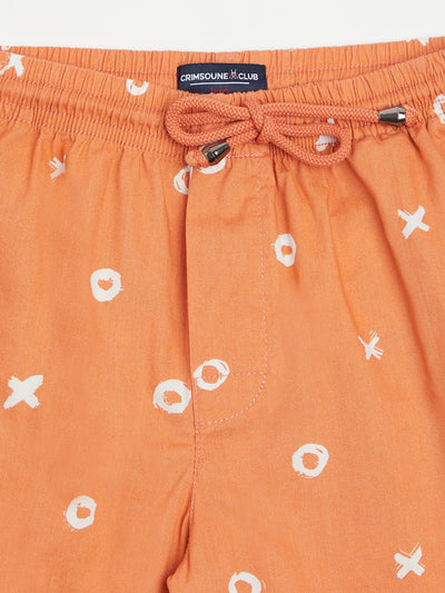 Peach Printed Boxer - Boys Boxers