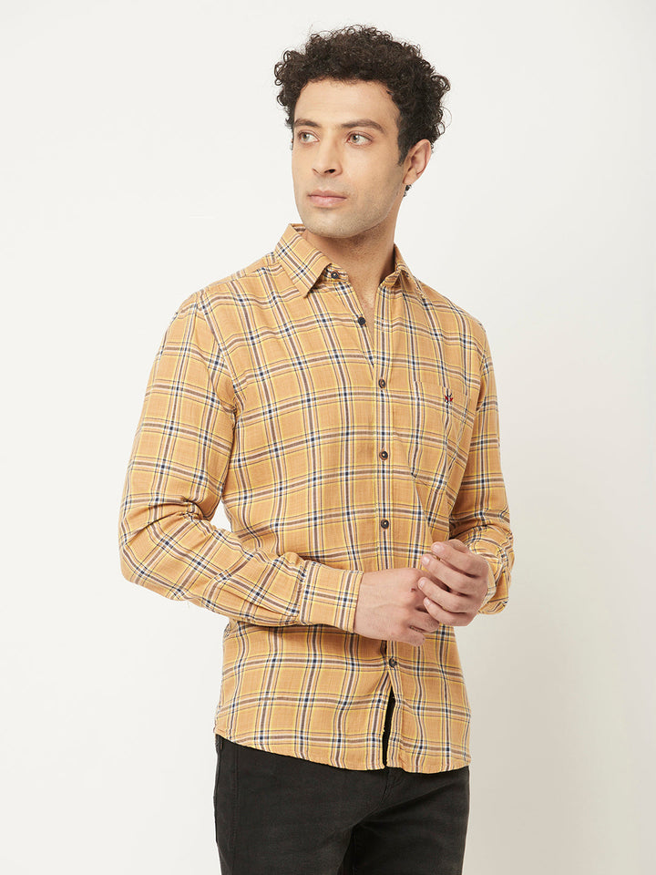   Beige Shirt in Tartan Checks