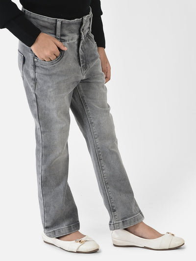 Grey Denims in Boot-Cut Style 