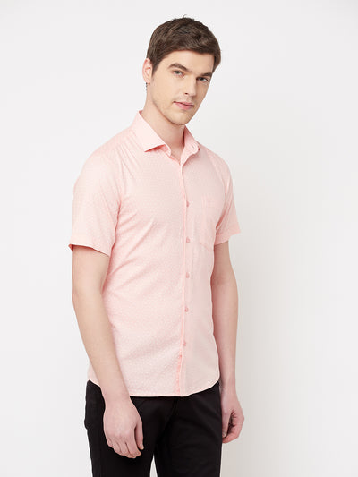 Pink Printed Casual Shirt - Men Shirts