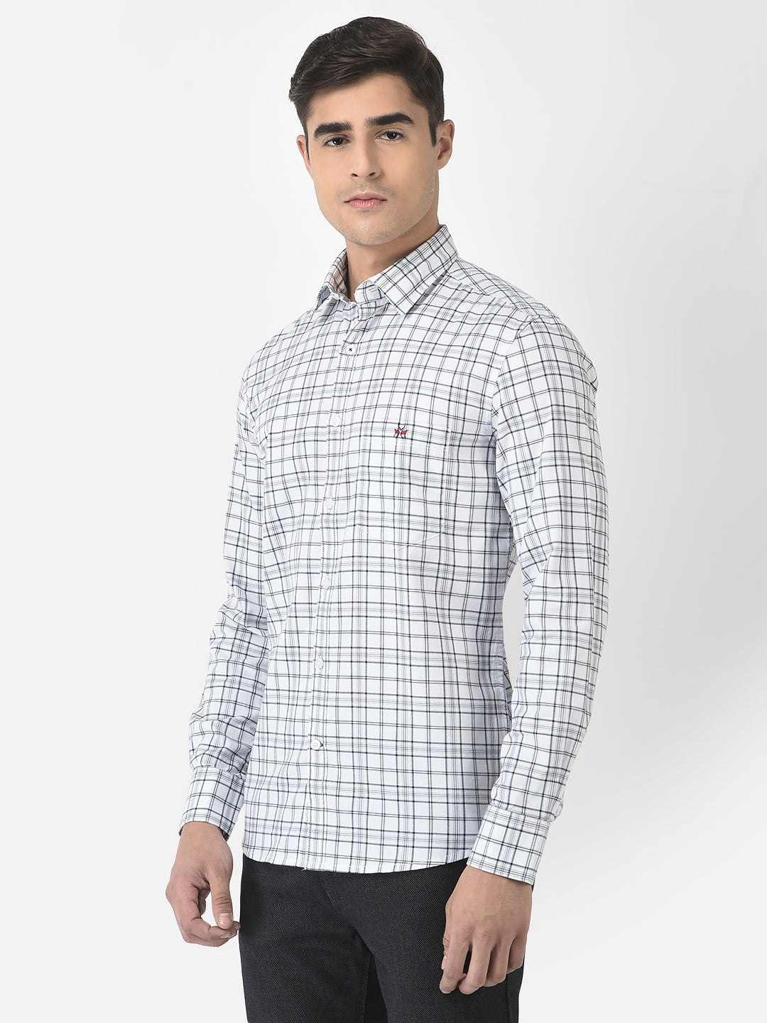  White Shirt in Tartan Checks