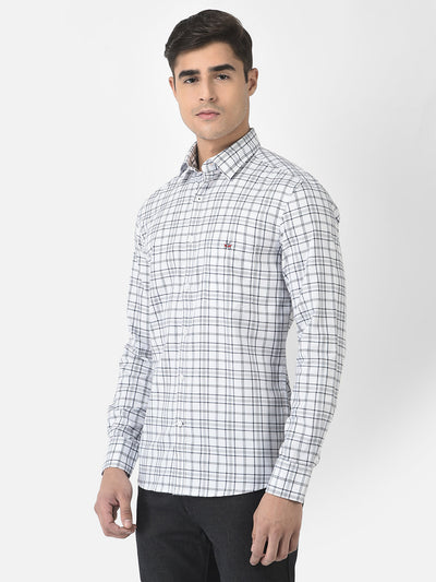  White Shirt in Tartan Checks