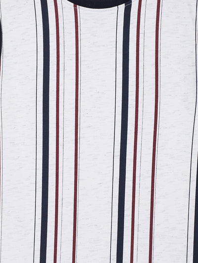 Off White Striped Active T-Shirt - Boys T-Shirts