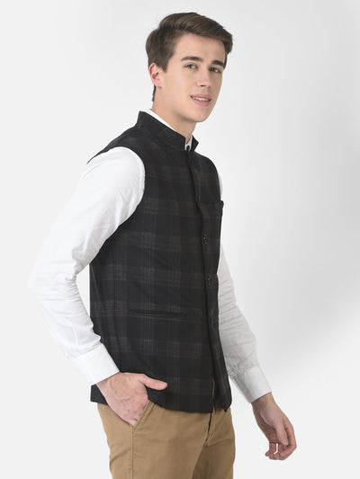  Black Checked Waistcoat