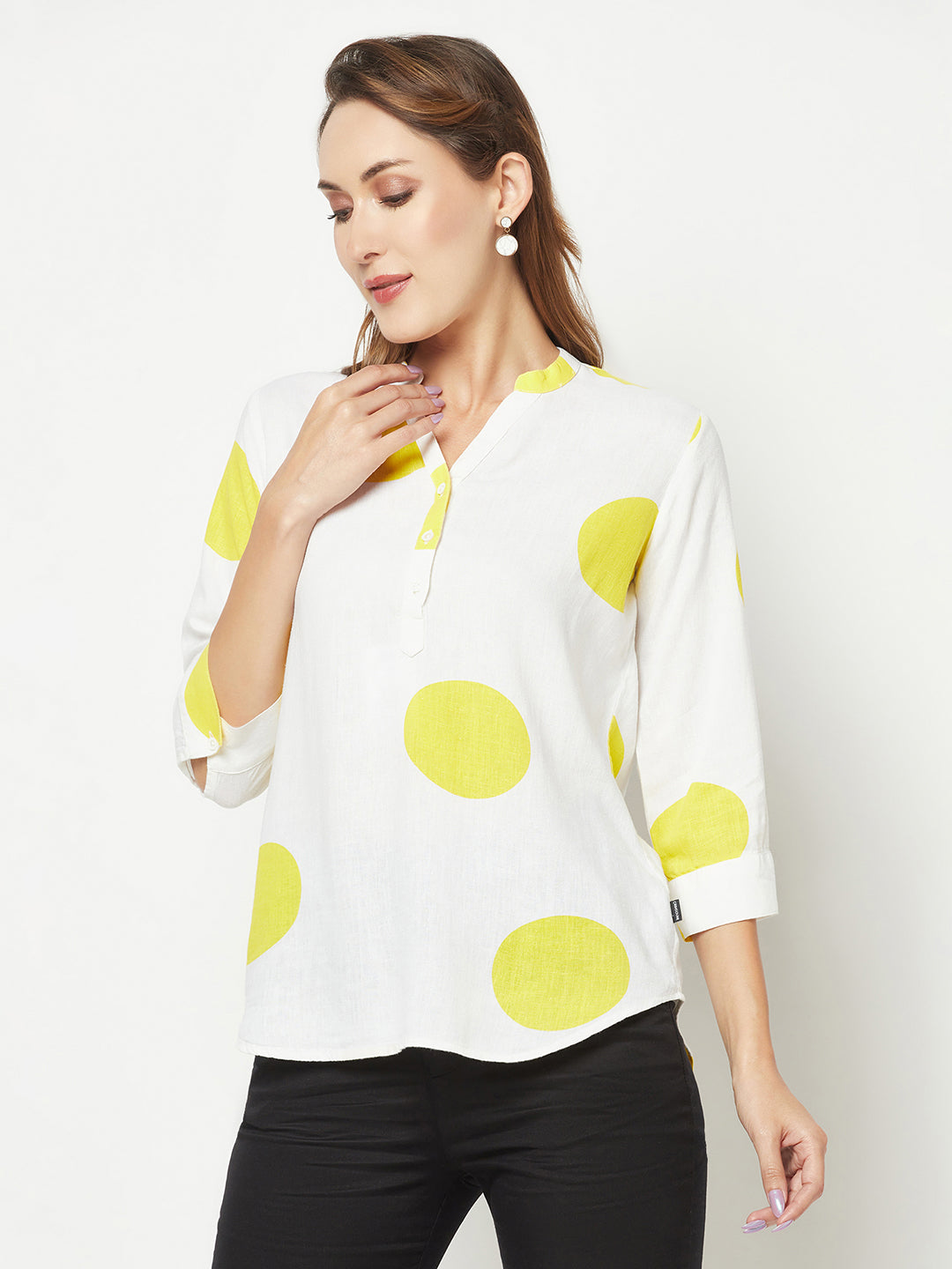  Yellow Polka-Dotted Top