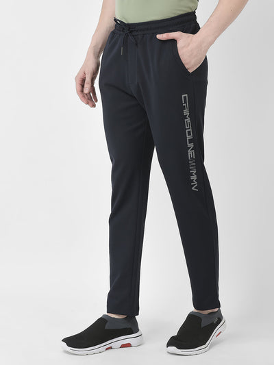  Navy Blue Logo-Work Track Pants