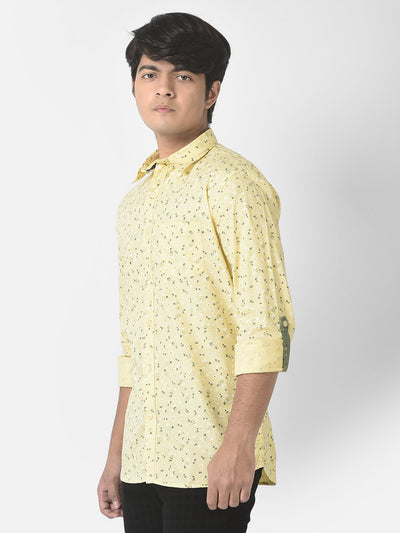  Lime Yellow Floral Shirt