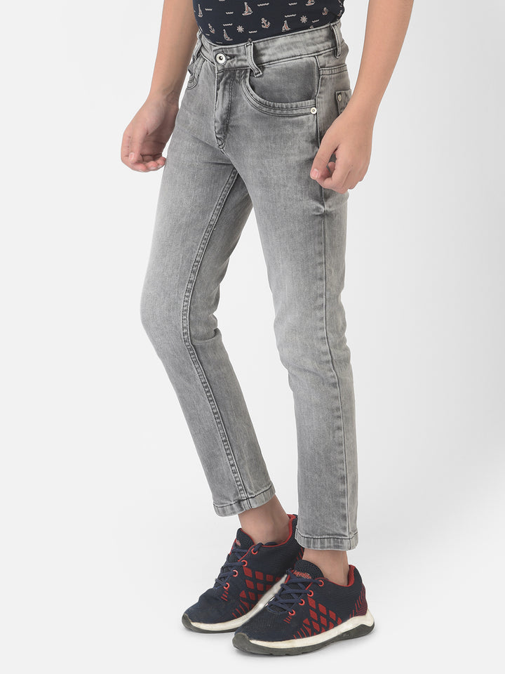 Grey Light Faded Jeans - Boys Jeans
