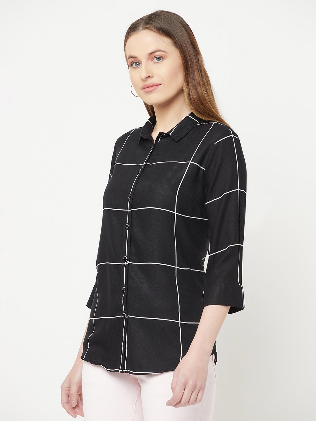 Black Checked Shirt - Women Shirts