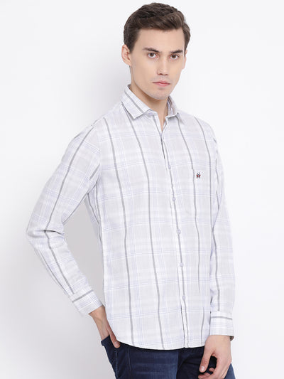 White Checked Shirt - Men Shirts