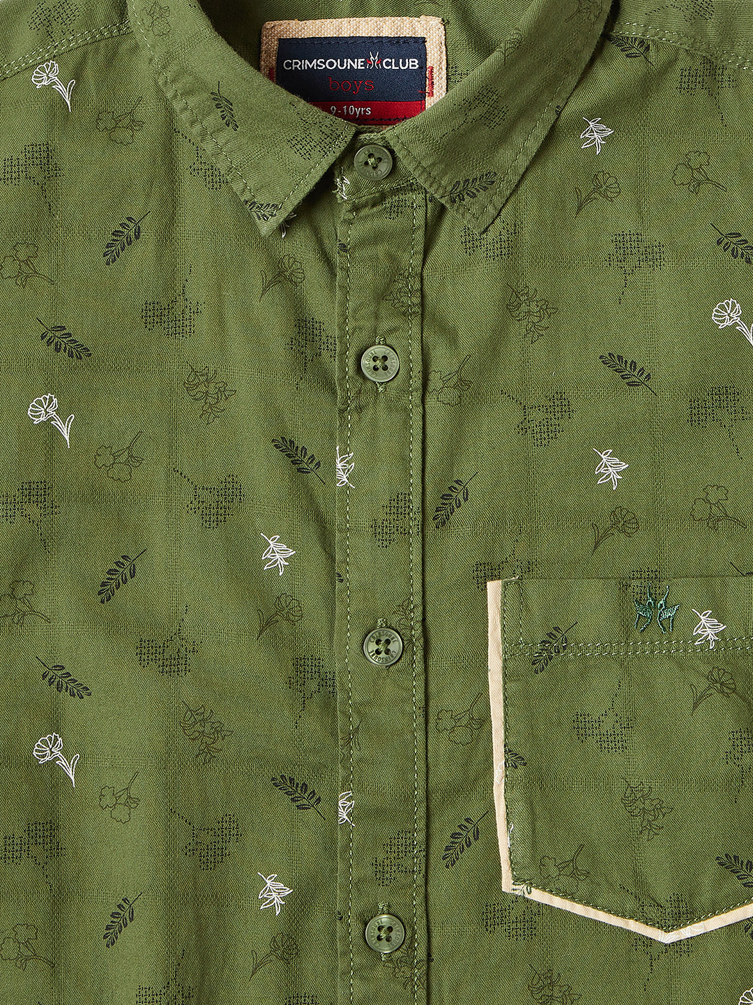 Olive Floral Shirt - Boys Shirts