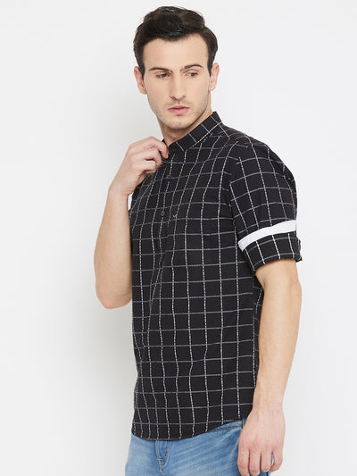 Black Checked Kurta - Men Kurtas