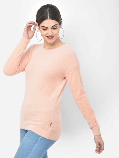 Pink Round Neck Sweater - Women Sweaters