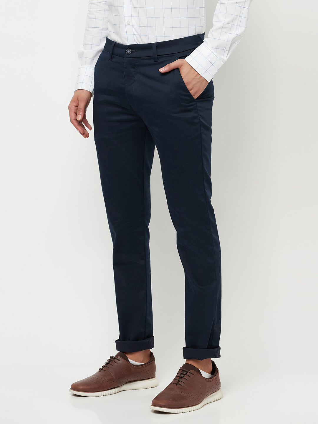 Navy Blue Trousers - Men Trousers
