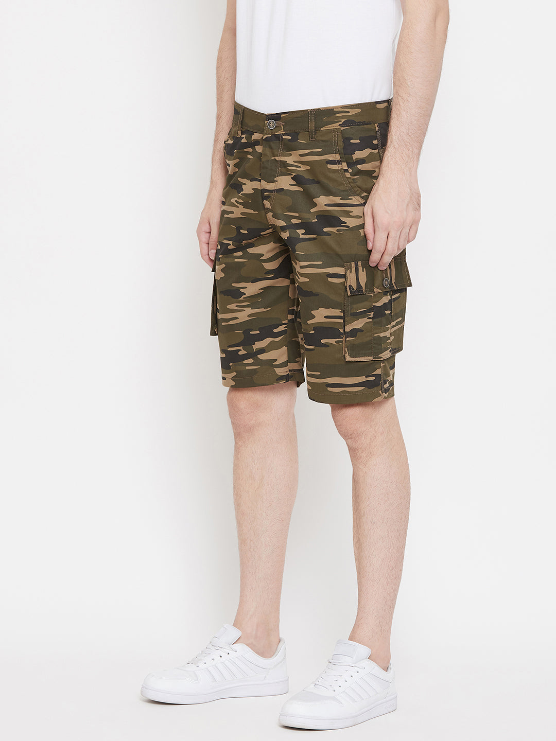 Olive Printed shorts - Men Shorts