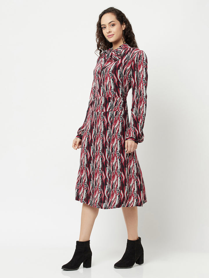 Multi-Colour A-line Dress-Women Dresses-Crimsoune Club