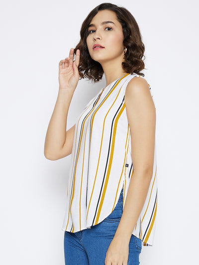 Mustard Striped Top - Women Tops