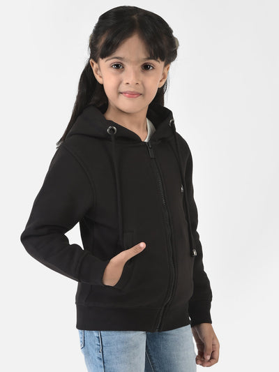 Black Sweatshirt with Zip Enclosure 