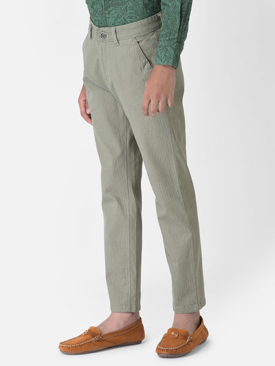 Green Textured Trousers-Boys Trousers-Crimsoune Club