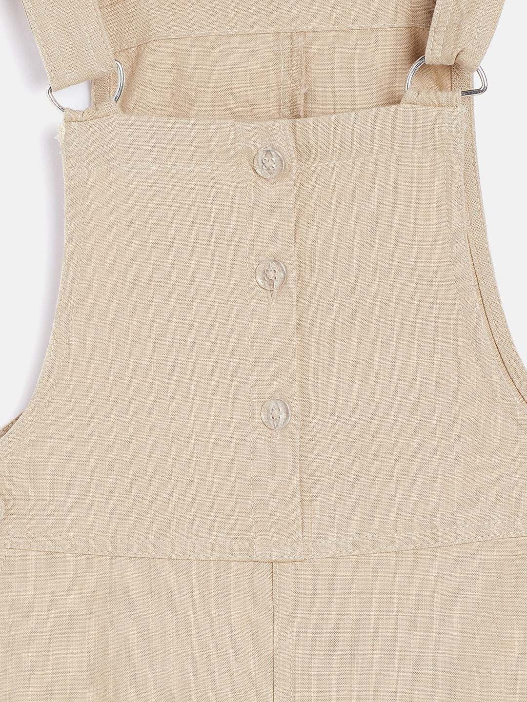 Beige Straight Leg Dungarees - Girls Dungarees