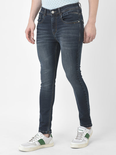  Stone-Wash Dark Blue Denims