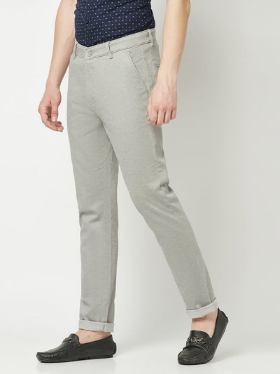  Light Grey Textured Trousers