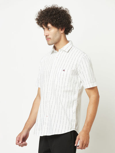  White Dot-Stripe Shirt