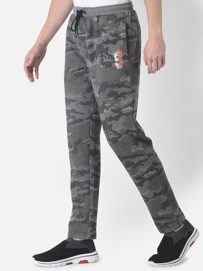  Grey Camouflage Print Track Pants