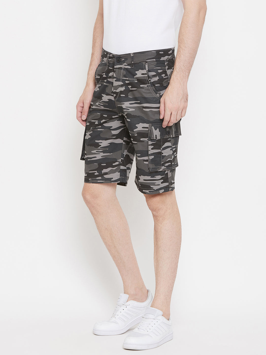 Grey Printed shorts - Men Shorts