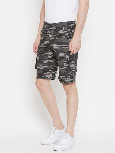 Grey Printed shorts - Men Shorts