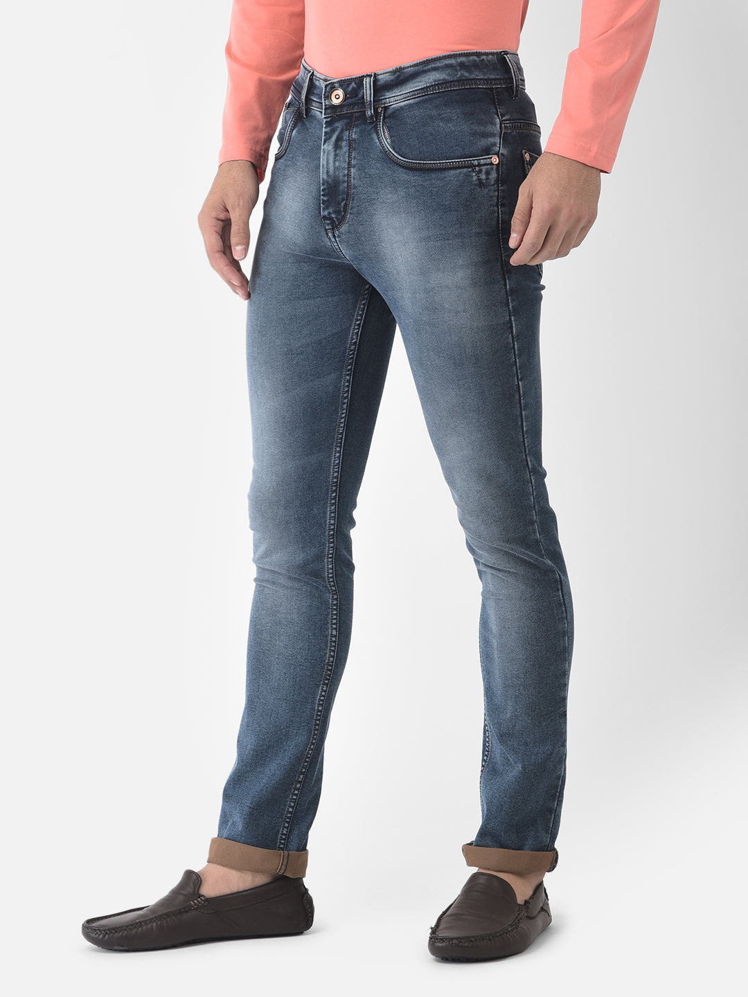 Blue Light Faded Jeans - Men Jeans