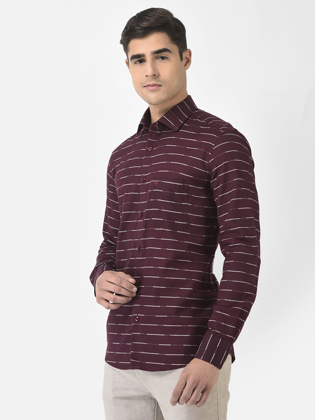  Maroon Shirt in Pure Cotton