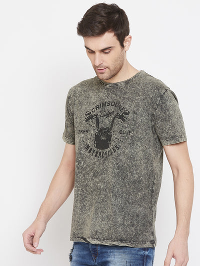 Olive Graphic Printed T-Shirt - Men T-Shirts