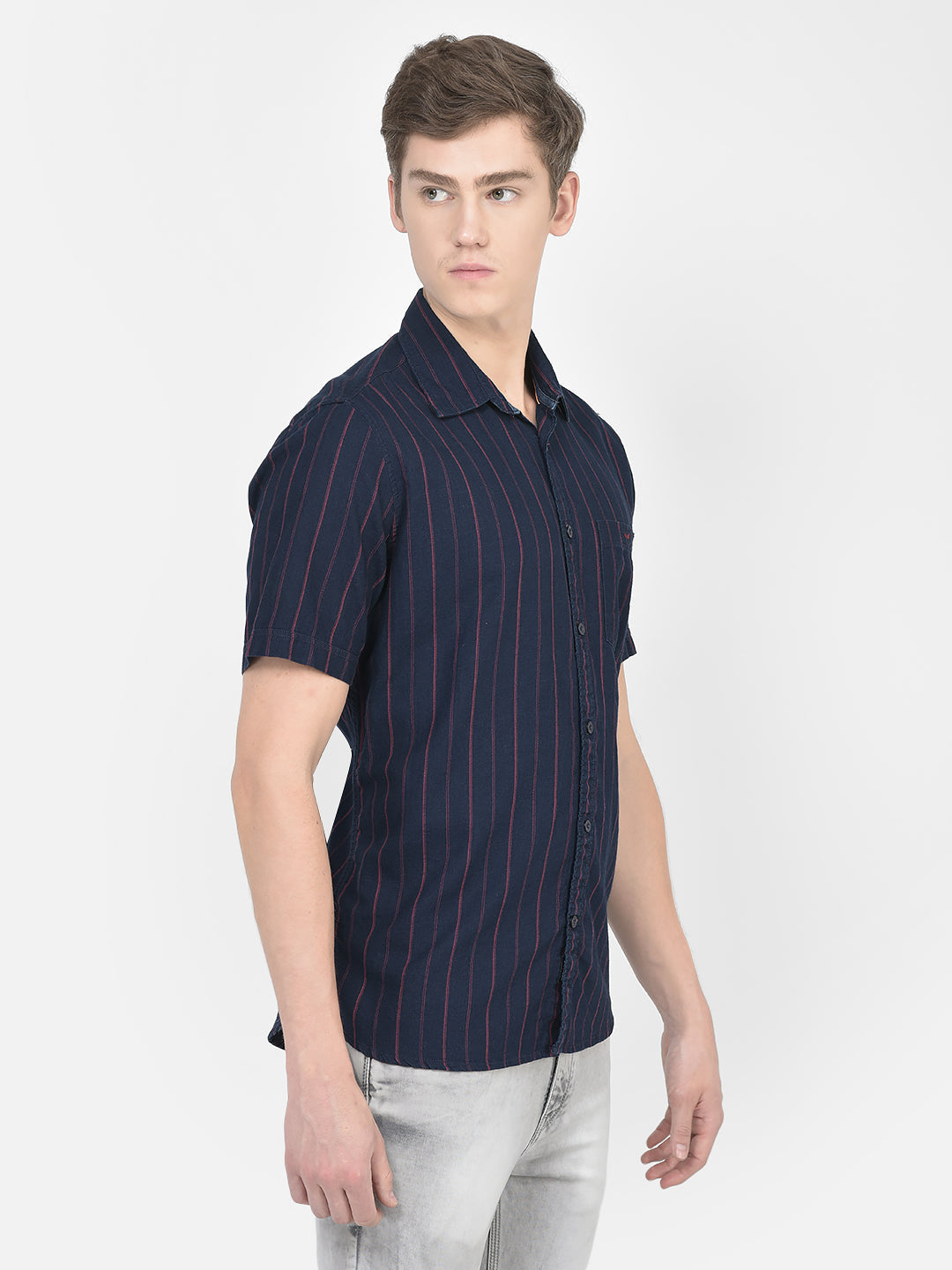  Navy Blue Thin-Stripe Shirt