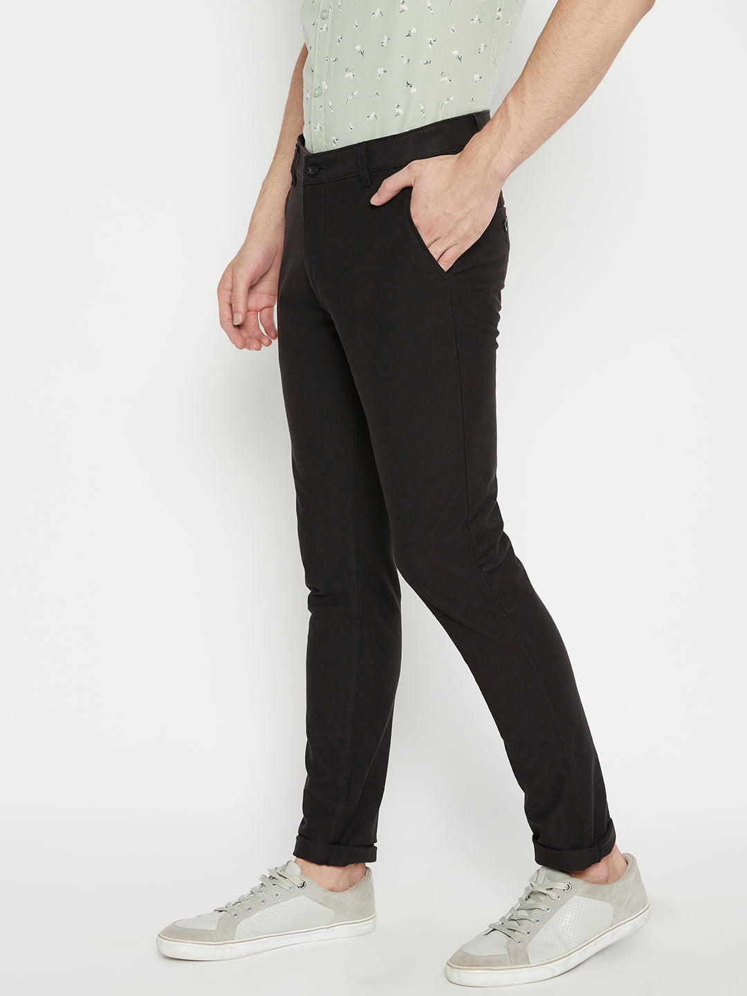 Black Slim Fit Trousers - Men Trousers