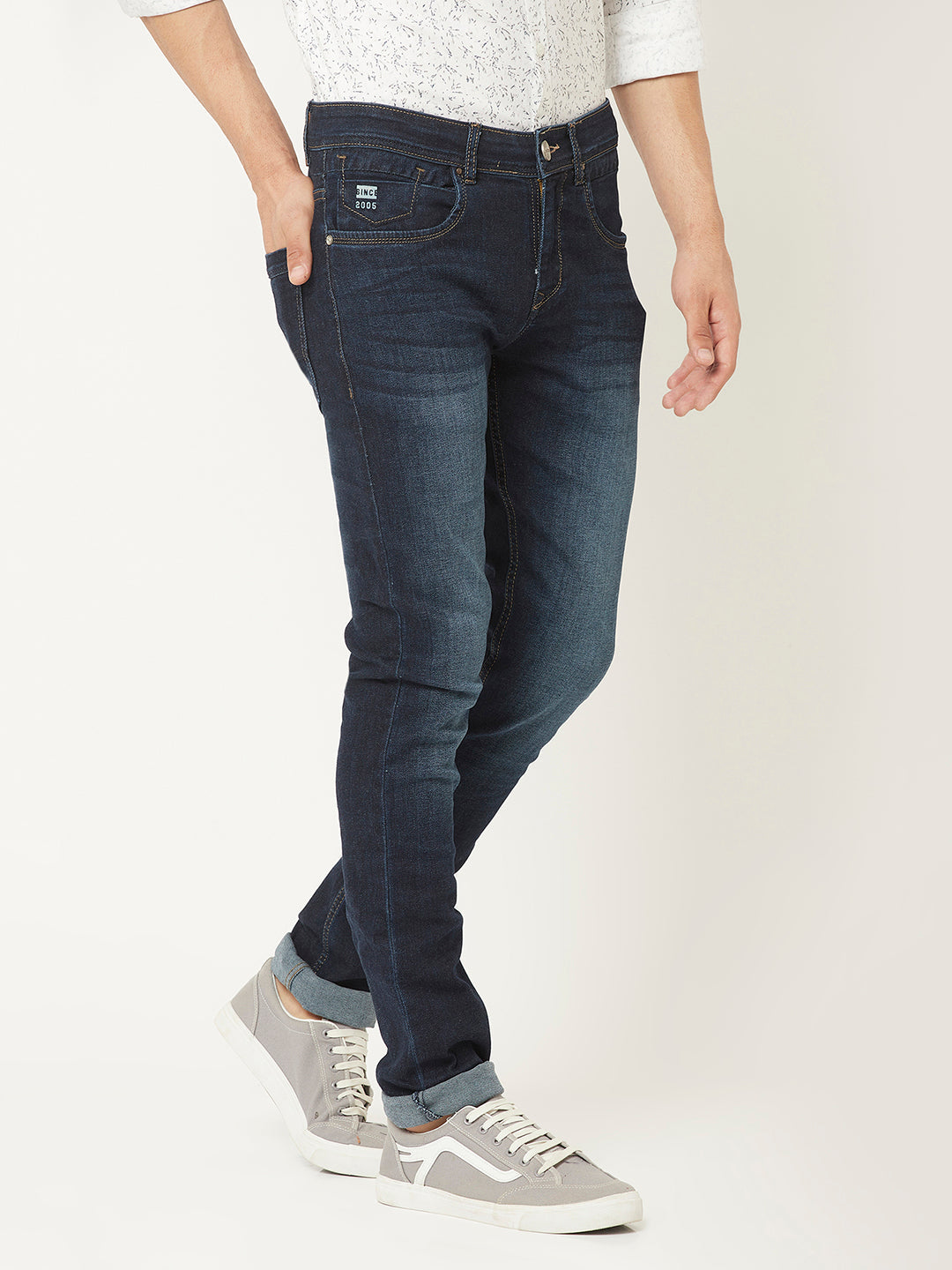  Dark Blue Jeans with 5 Pocket Styling 