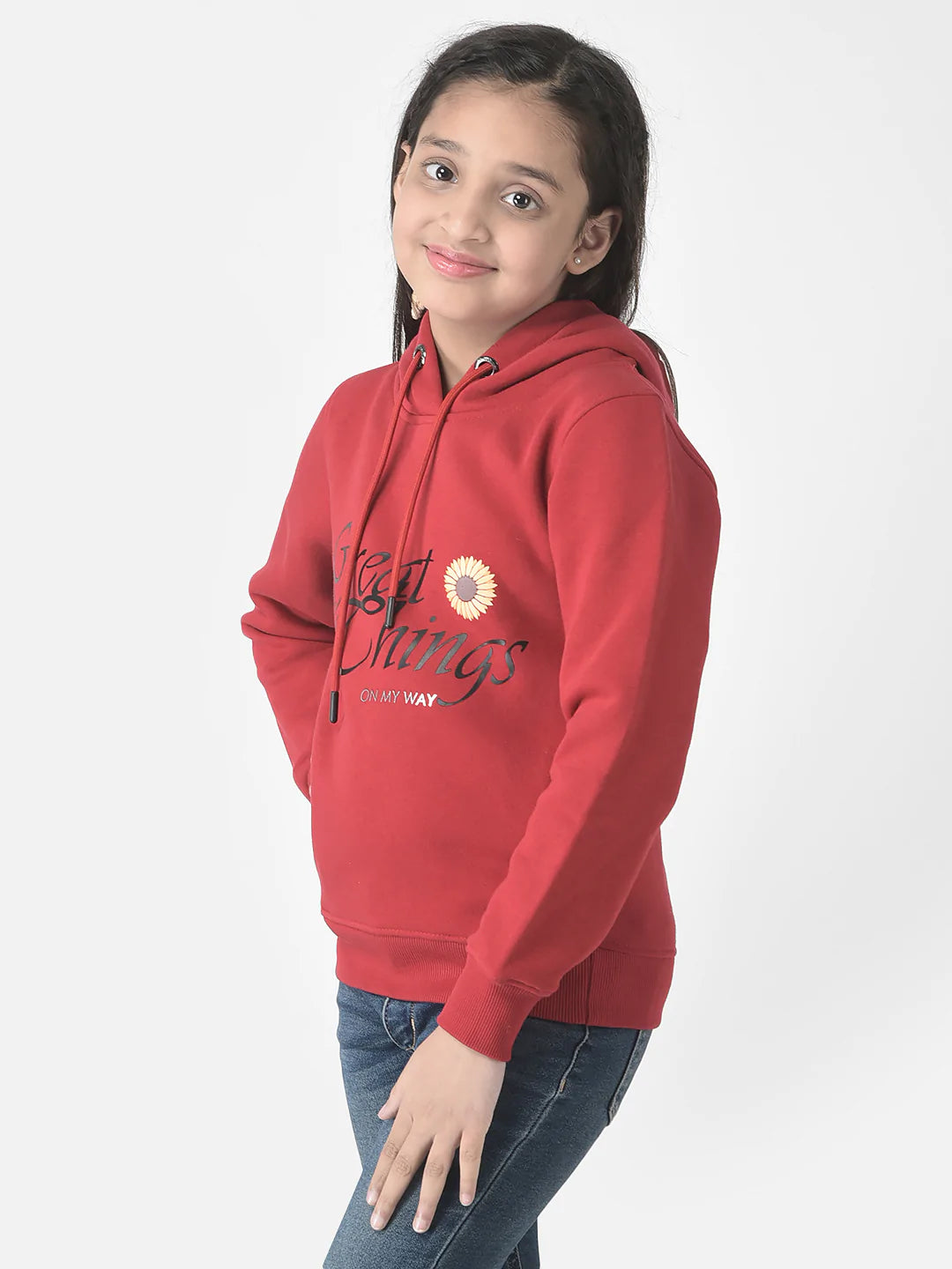  Red Typographic Hoodie