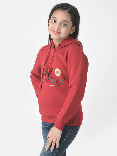  Red Typographic Hoodie