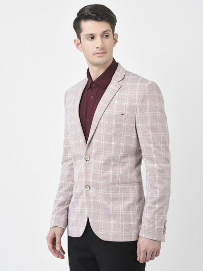  Dusty Pink Checked Blazer