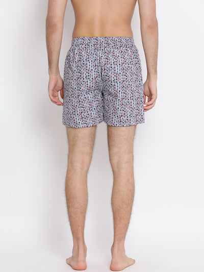 Grey Printed Boxer - Men Boxers