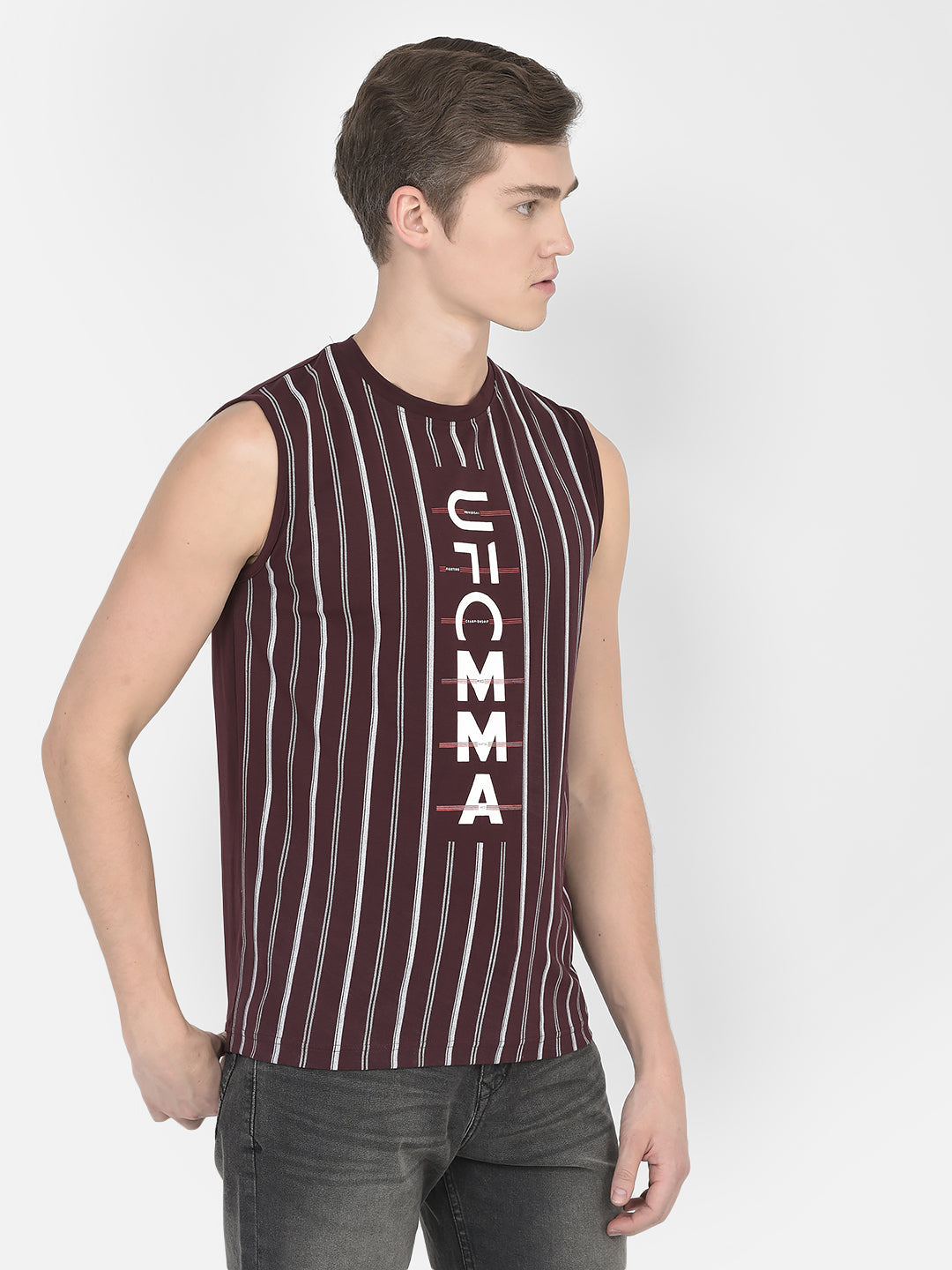  Wine Striped Tank T-Shirt
