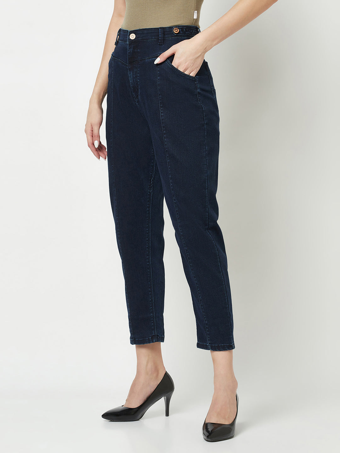 Blue High-Waisted Culottes 