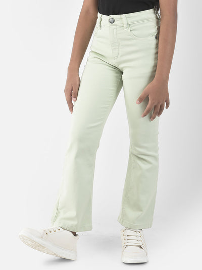  Light Green Boot-Cut Jeans