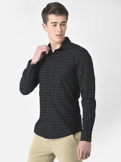  Black Geometric Print Shirt