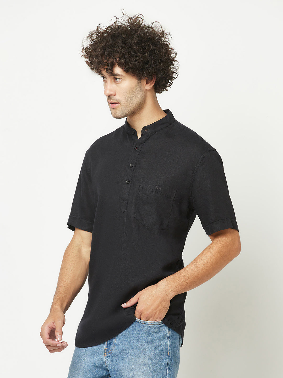  Simplistic Black Kurta