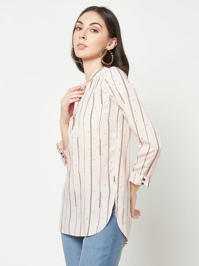  Pink Printed Top With Side Slits
